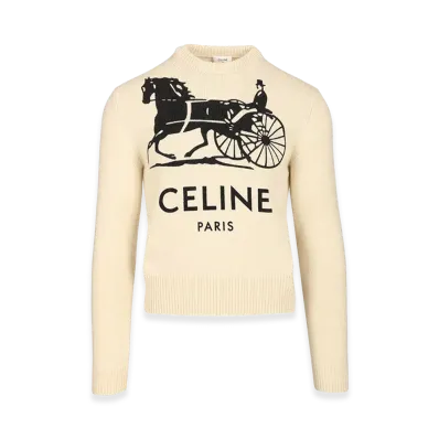 CELINE Look 60 - Crewneck Sweater Cashmere "White"