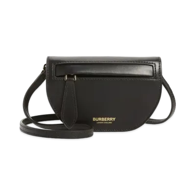 Burberry Leather Olympia Card Case with Detachable Strap "Black"