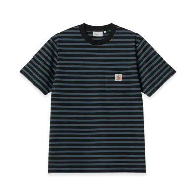 Carhartt WIP Seidler Stripe Pocket T-Shirt "Squid/Black"