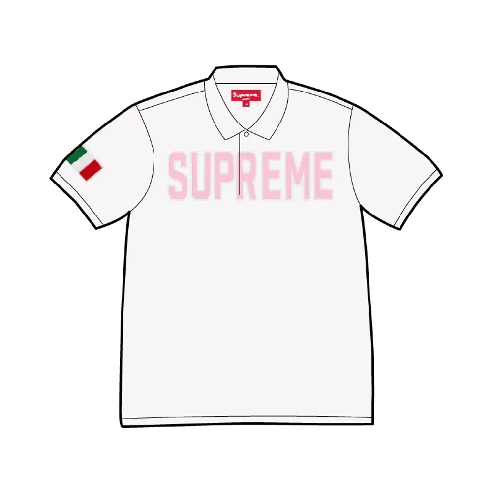 Supreme Twill Applique Polo "White"