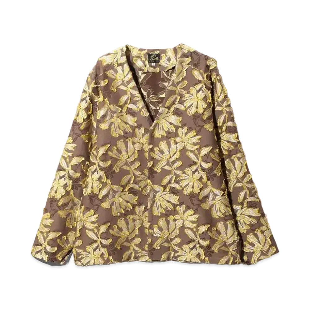 Needles V Neck Shirt Flower Cut JQ "Yellow"