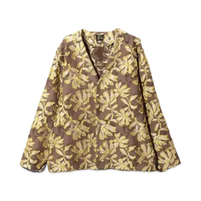 Needles V Neck Shirt Flower Cut JQ "Yellow"