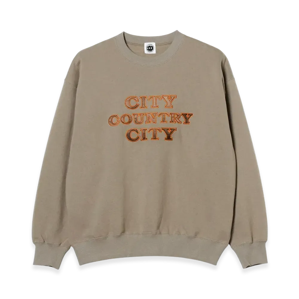 CITY COUNTRY CITY Applique Logo Cotton Sweat Shirt "Tea"