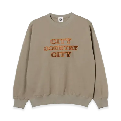 CITY COUNTRY CITY Applique Logo Cotton Sweat Shirt "Tea"