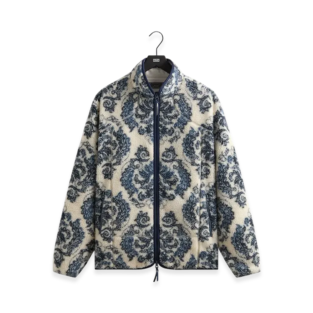 Kith Damask Floral Sherpa Harper Jacket "Sandrift"