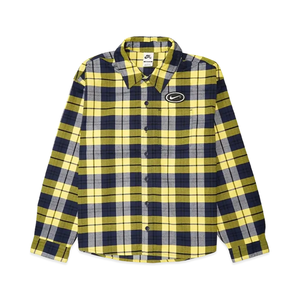 Nike SB x Eric Koston Flannl Btn Up Kos L/S Top "Midnight Navy/Speed Yellow"