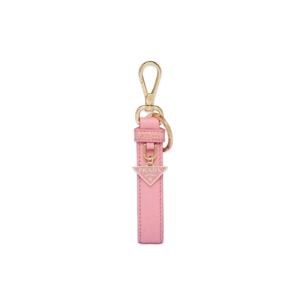 PRADA Saffiano Leather Key Ring "Pink"