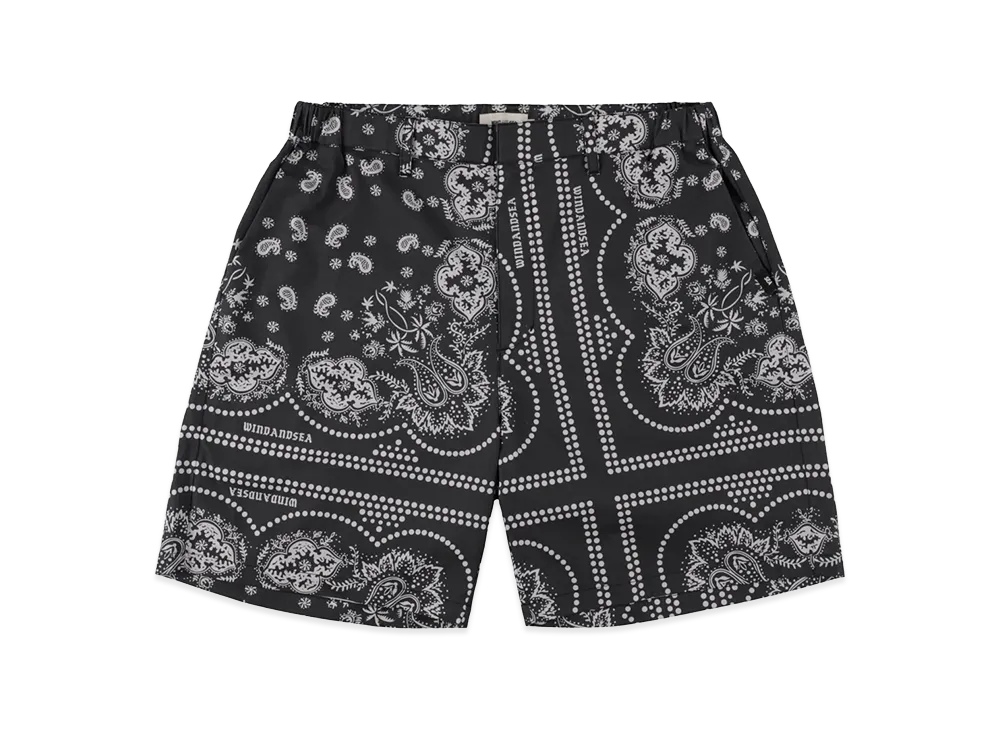 WIND AND SEA Black Bandana Shorts "Black"