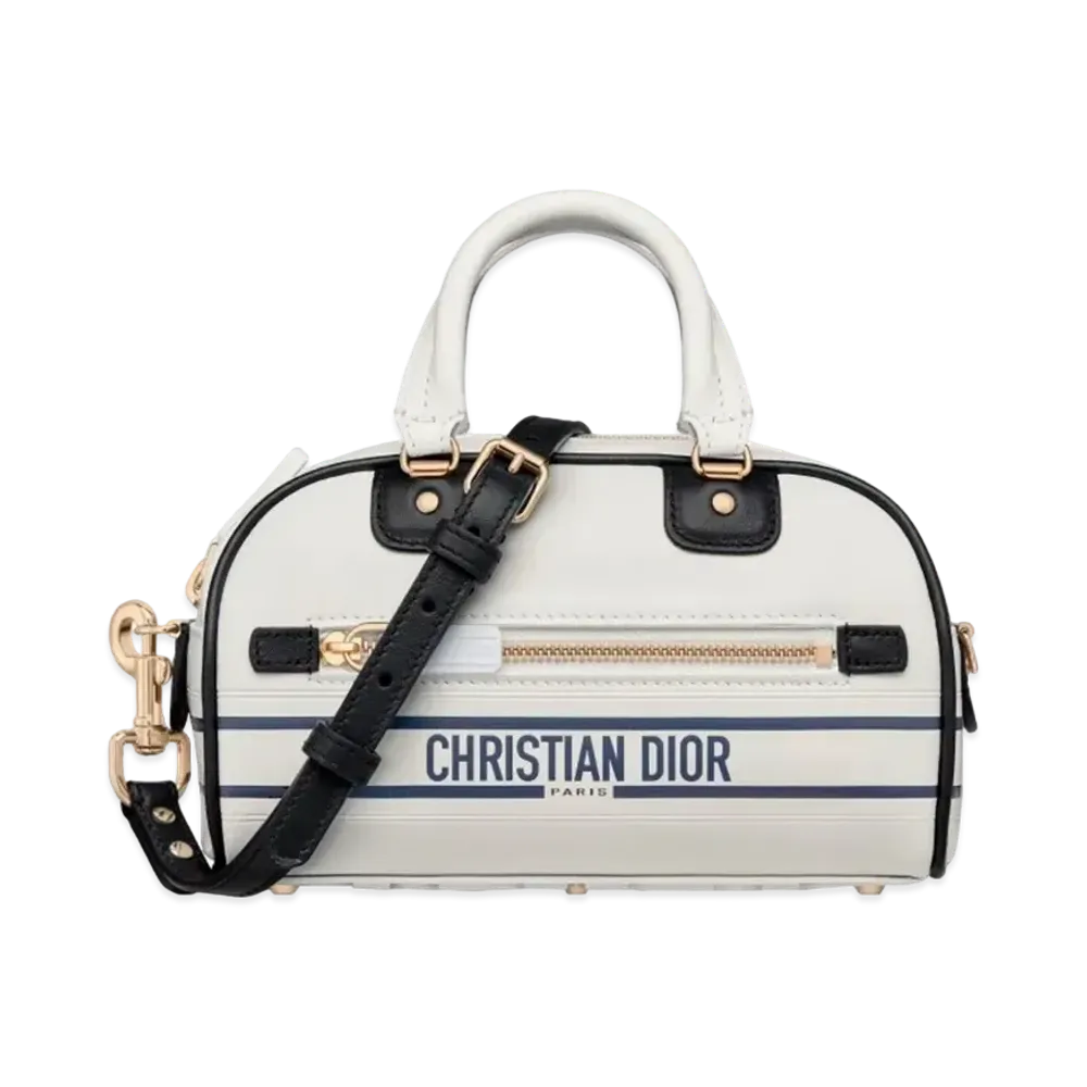 Dior Vibe Zip Bowling Micro Bag Calfskin "White"