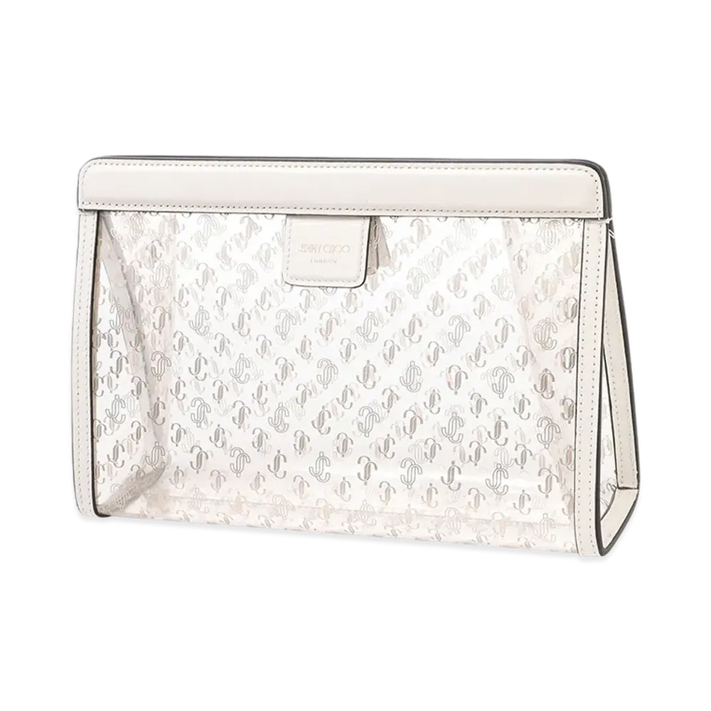 Jimmy Choo Varenne Pouch "Clear Latte/Light Gold"