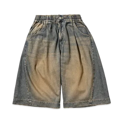 CLESSTE Vintage Dyed Selvedge Denim City Baggy Half Pants "Vintage Beige"