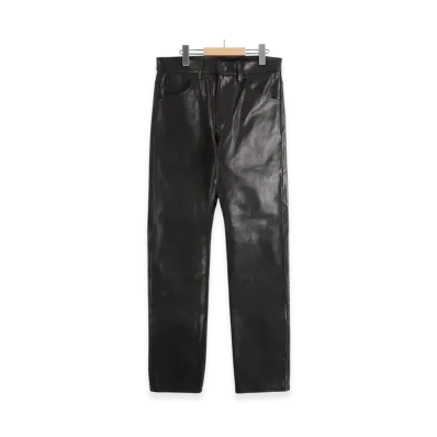 COMOLI Leather 5P Pants "Black"