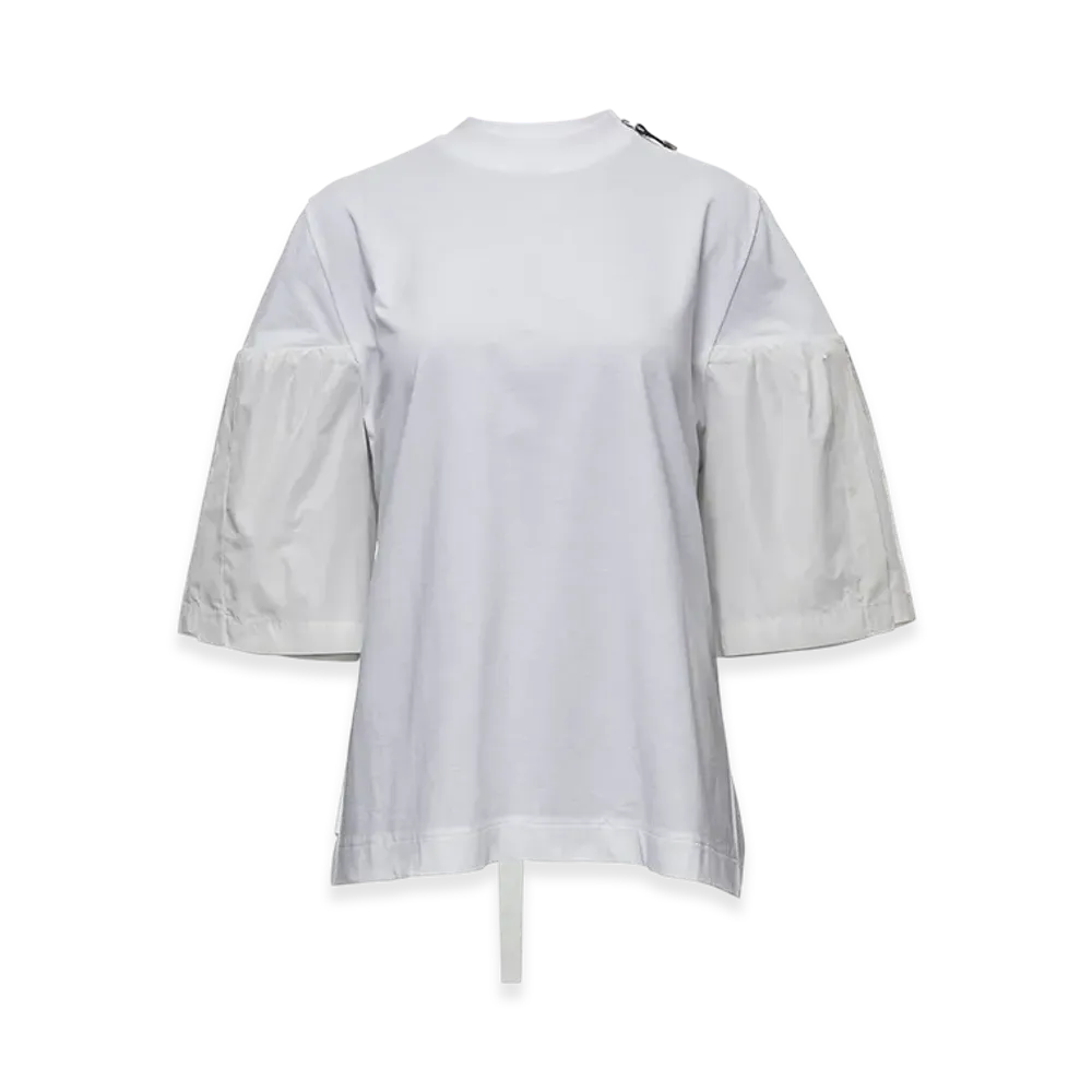 TOGA x PHENIX Type P-003 Asymmetric Drape Tie Blouse Tee "White"