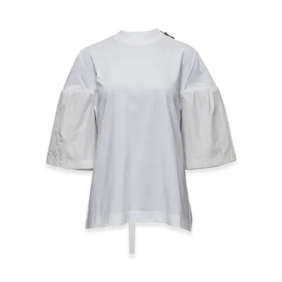 TOGA x PHENIX Type P-003 Asymmetric Drape Tie Blouse Tee "White"