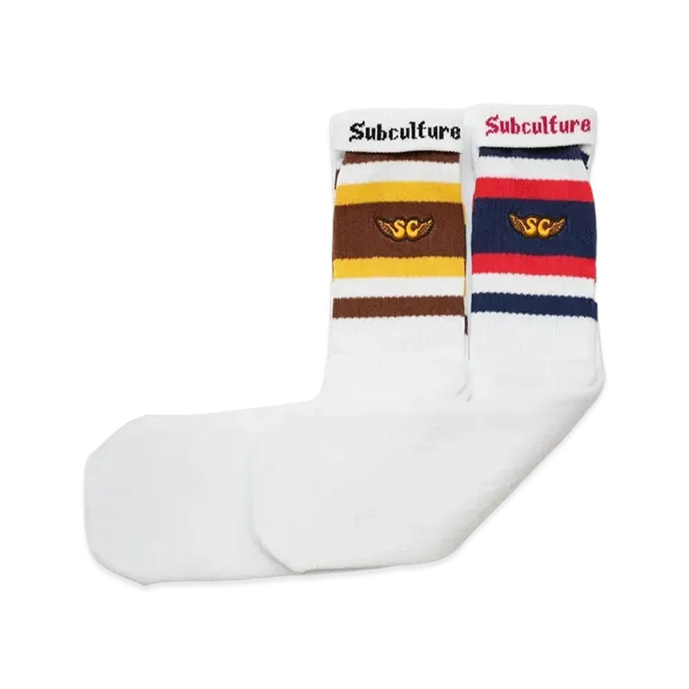 Subculture Sc 2Pack Skate Sox "Navy/Red"
