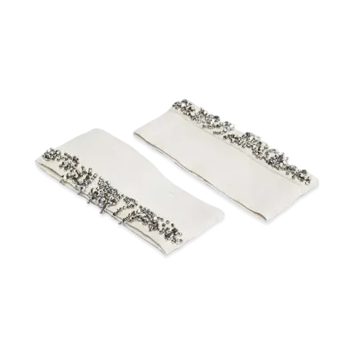Max Mara Saretta Embroidered Cufflinks "Ecru"