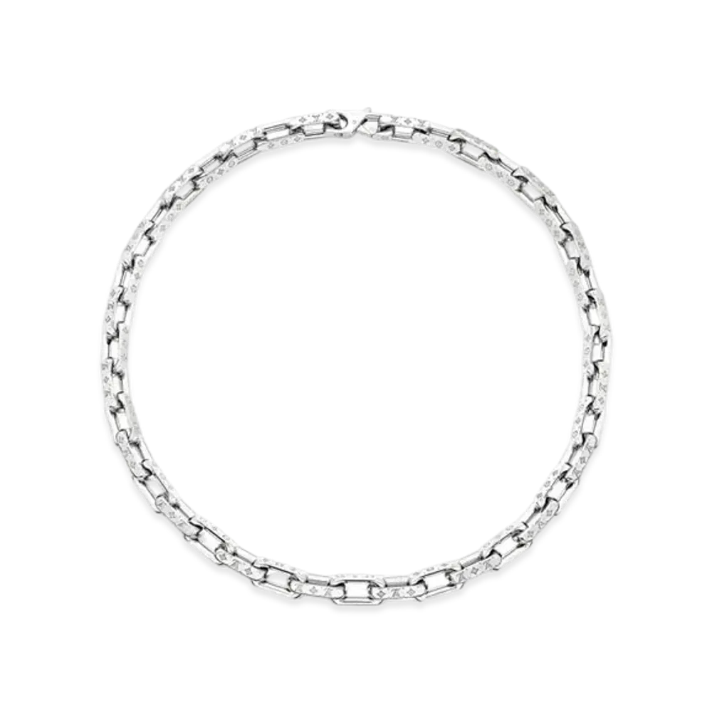 Louis Vuitton Monogram Chain Necklace "Silver"