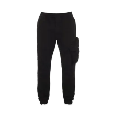 Stone Island 30104 BRUSHED TEXTURED RECYCLED COTTON_REGULAR TAPERED FIT "Black"