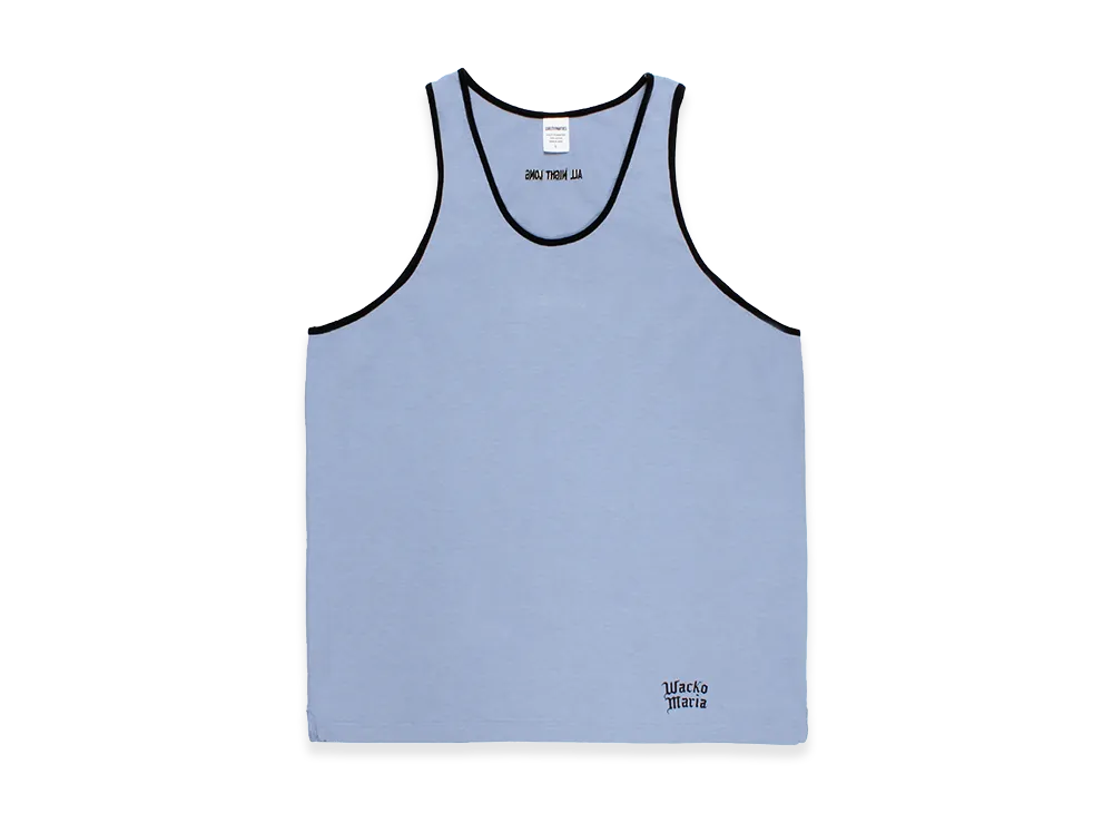 WACKO MARIA Washed Heavy Weight Ringer Tank Top "Purple"