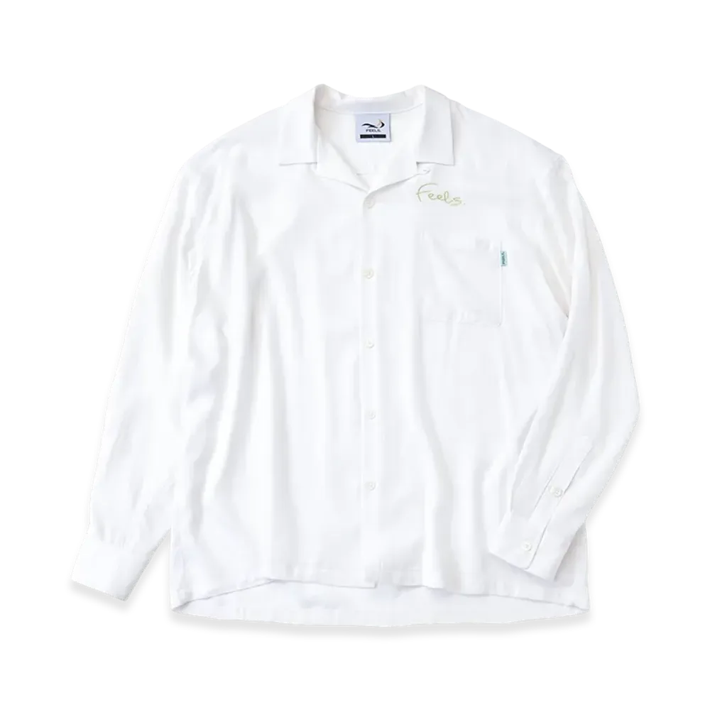 FEELS. Rayon Shirt Dress Code Line "White"