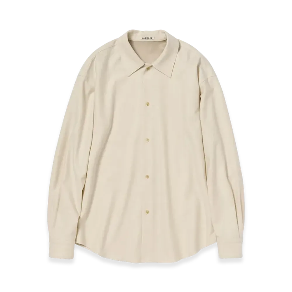 AURALEE Wool Fulling Flannel Shirt "Top Ivory"