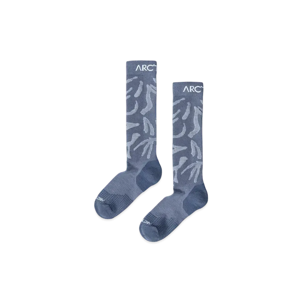 ARC'TERYX Merino Wool Grotto Ski Sock "Stratus/White"