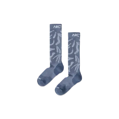 ARC'TERYX Merino Wool Grotto Ski Sock "Stratus/White"