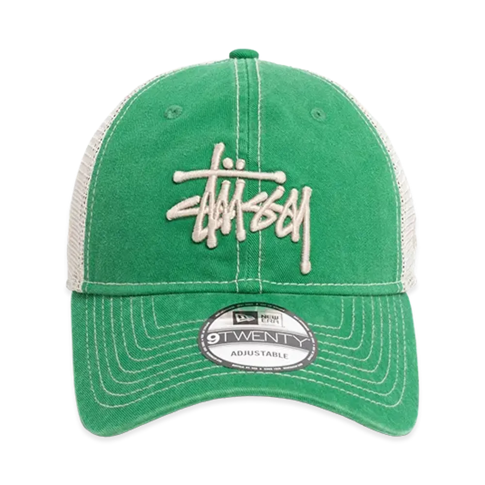 Stussy New Era 9Twenty Washed Basic Trucker "Green"