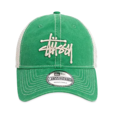 Stussy New Era 9Twenty Washed Basic Trucker "Green"