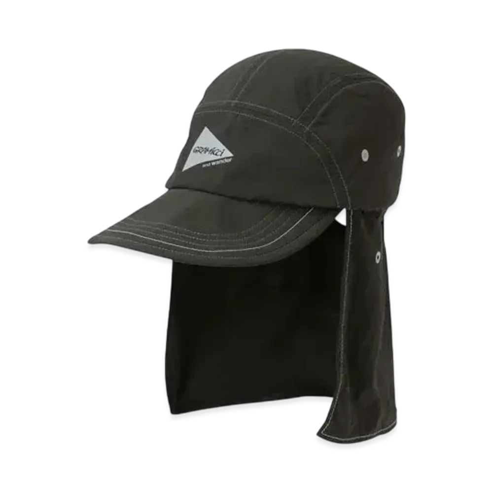 GRAMICCI x and wander Brushed Nylon Sunshade Cap "Charcoal"