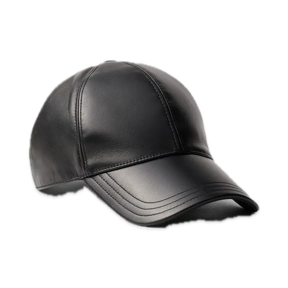 PRADA Nappa Leather Baseball Cap "Black"