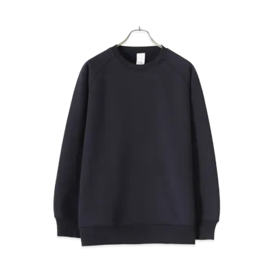 COMOLI Cotton Hanging Fleece Crew Neck "Navy"