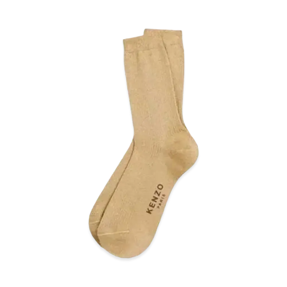 KENZO 'STAMP' Lurex Socks "Gold"