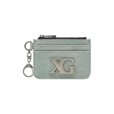 X-Girl Women's Xg Emblem Clasp Card Case "Light Indigo"