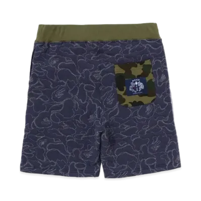 A BATHING APE ABC Camo Sweat Shorts "Navy"