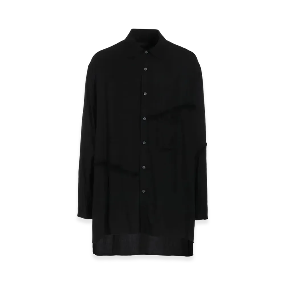 S'YTE Viscose Twill Cut-Off Oversized Regular Collar Shirt "Black"
