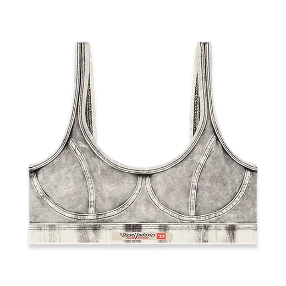 Diesel Kassie-Dnm Bralette In Denim-Effect Jersey "Gray"
