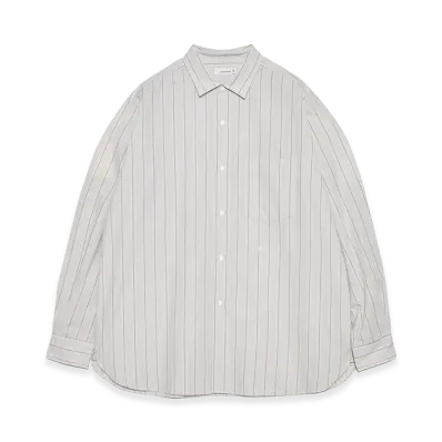 nanamica Regular Collar Stripe Wind Shirt "Gray"