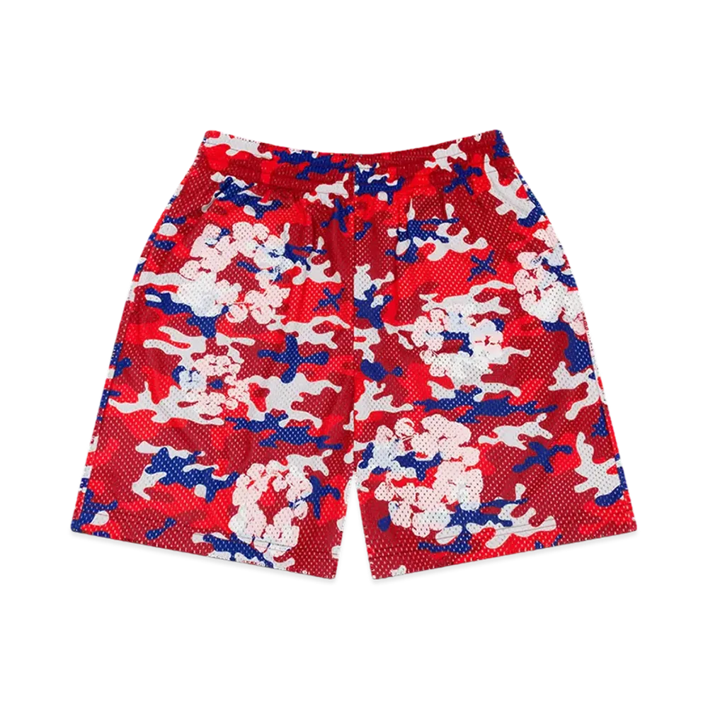 DENIM TEARS Camo Cotton Wreath Mesh Shorts "Red"