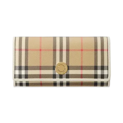 Burberry Women's Check Continental Wallet "Archive Beige/Soap Beige"