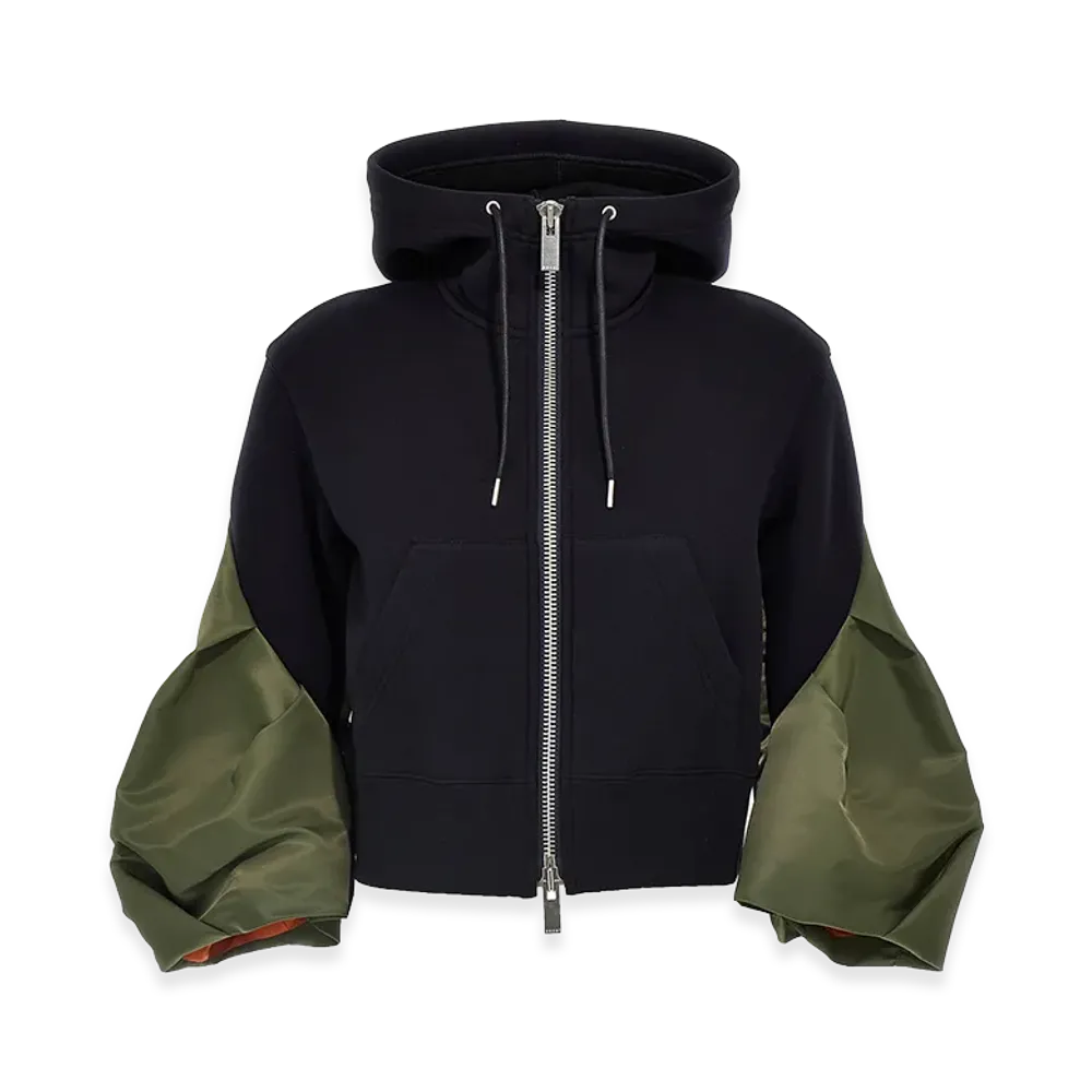 sacai Women's Sponge Hoodie "Navy/Khaki"