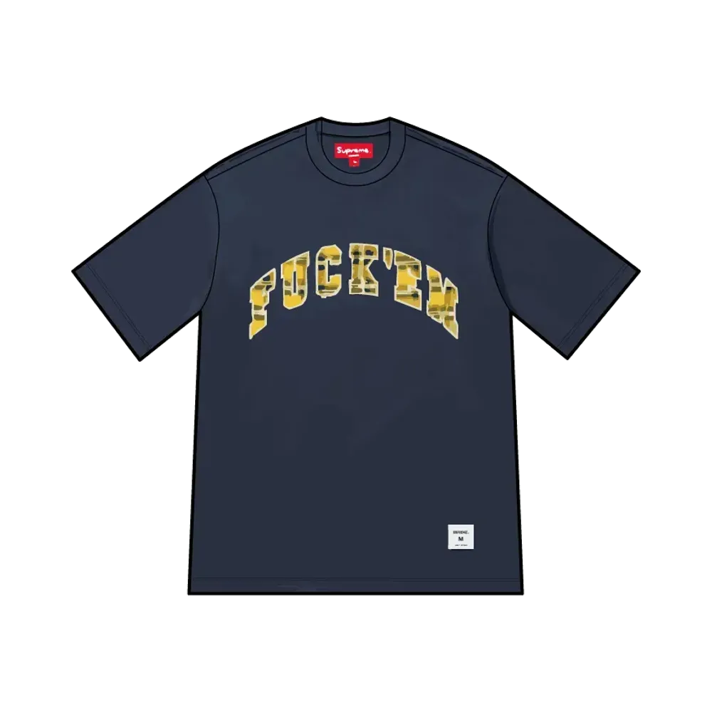 Supreme Fuck Em Plaid S/S Top "Navy"