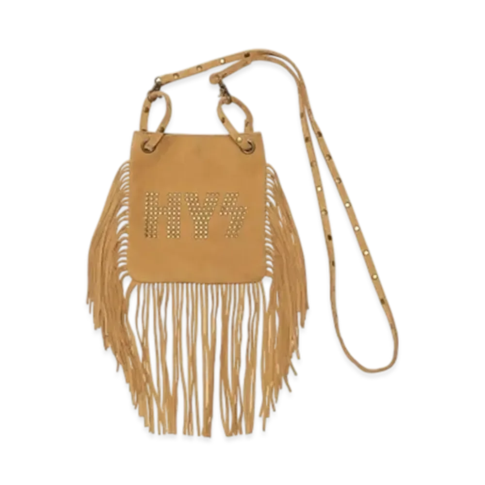 HYSTERIC GLAMOUR Logo Stud Fringe Mini Bag "Beige"
