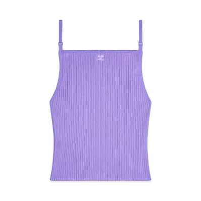 Courreges Rib Knit Tank Top "Pure Purple"