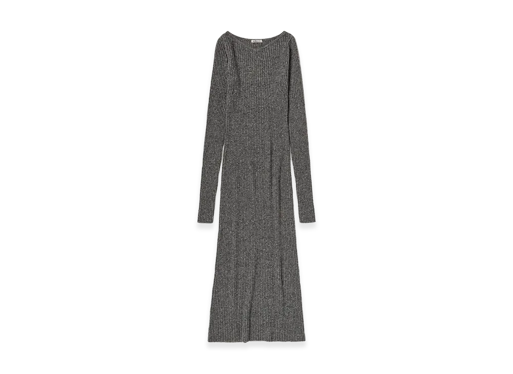AURALEE Women's Cashmere Nep Knit Dress "Mix Gray"
