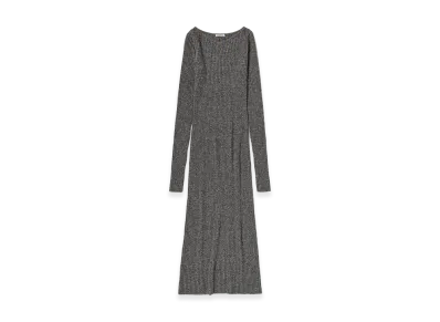 AURALEE Women's Cashmere Nep Knit Dress "Mix Gray"