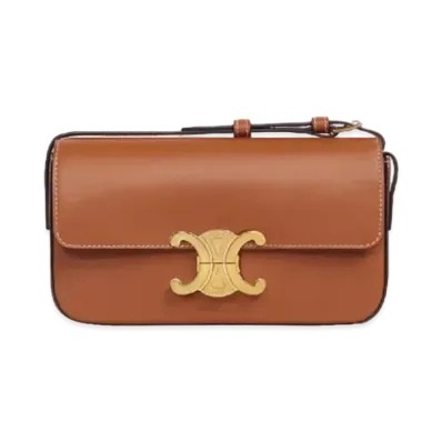 CELINE Triomphe Shoulder Bag in Natural Calfskin "Tan"