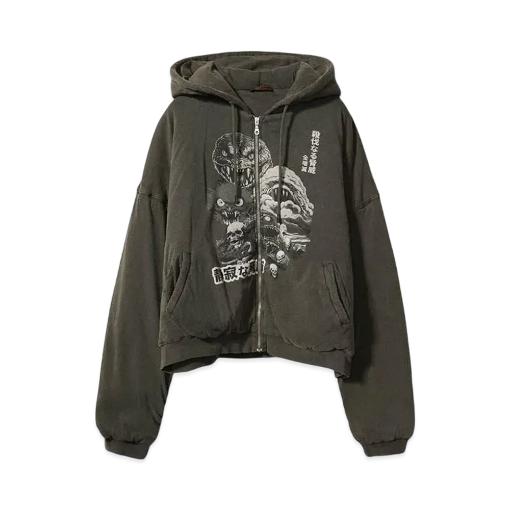 LU'U DAN WADDED HOODIE "WASHED BLACK"
