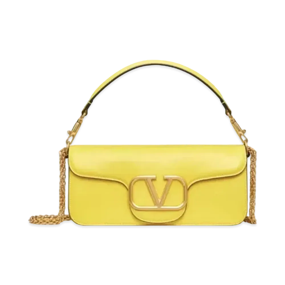 Valentino Roco Calfskin Shoulder Bag "Yellow"
