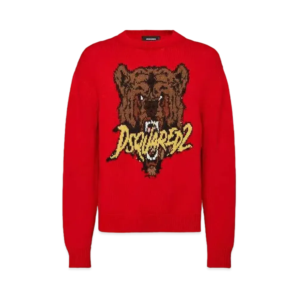 Dsquared2 Jacquarded Crewneck Pullover "Red"